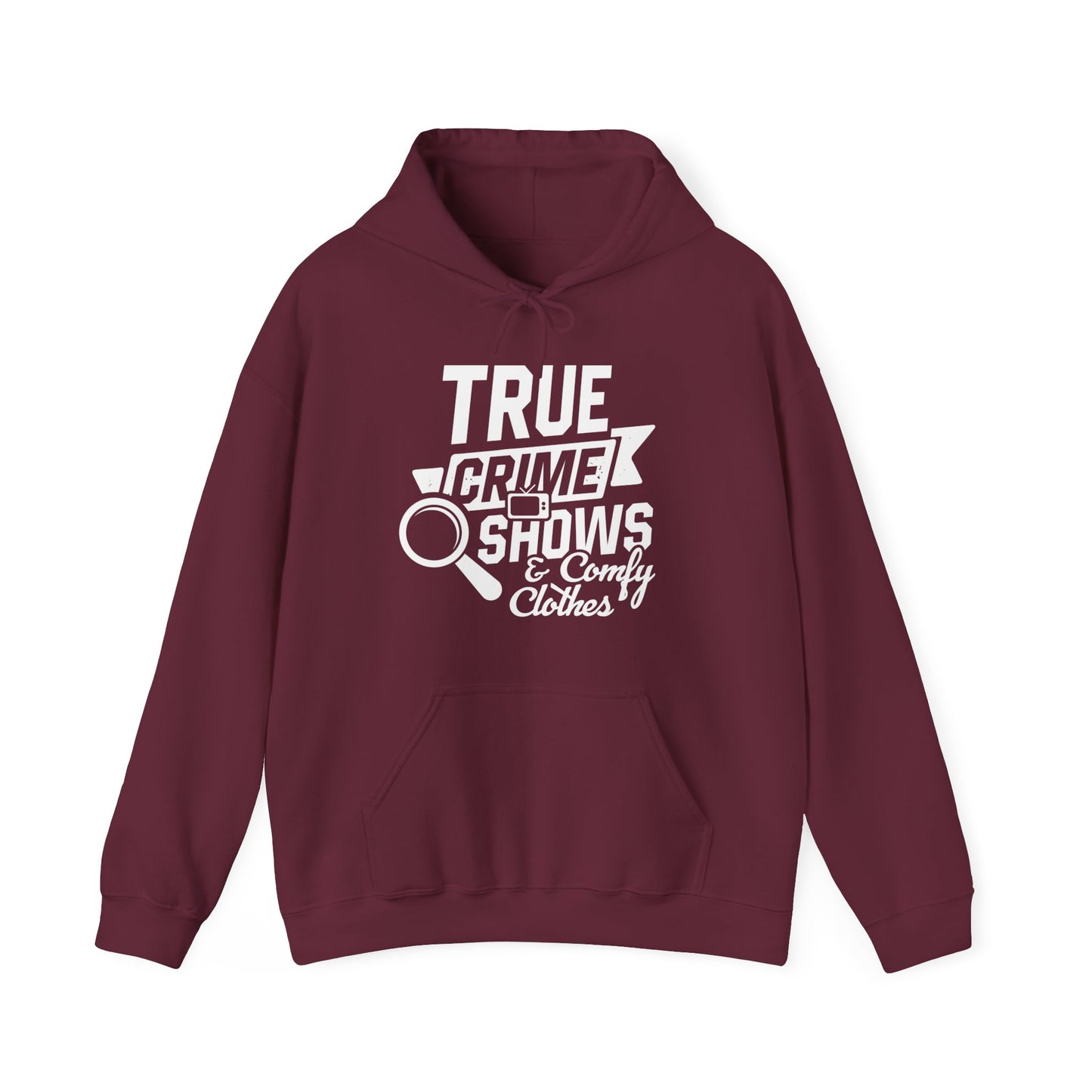 THREE COLORS "True Crime Shows & Comfy Clothes" Gildan Heavy Blend™ Hooded Sweatshirt